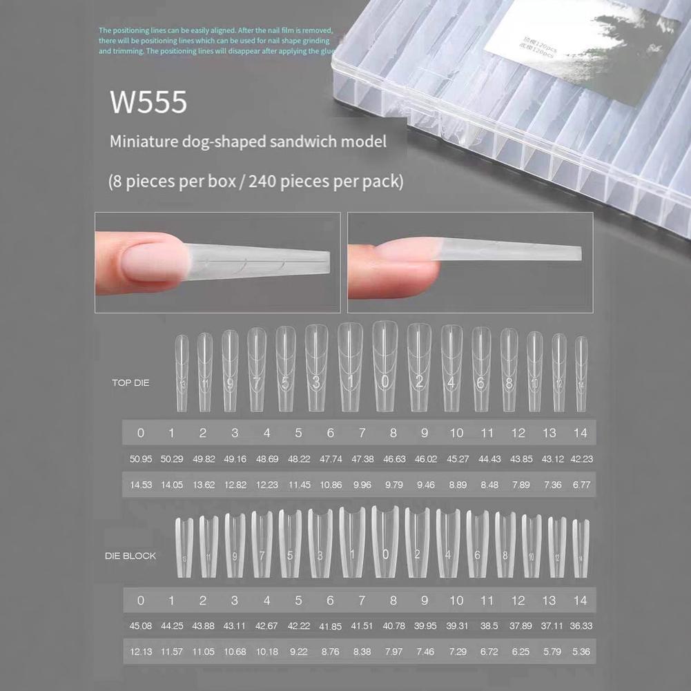 Nail Extension Form - 240 pezzi sandwich doppio stampo per