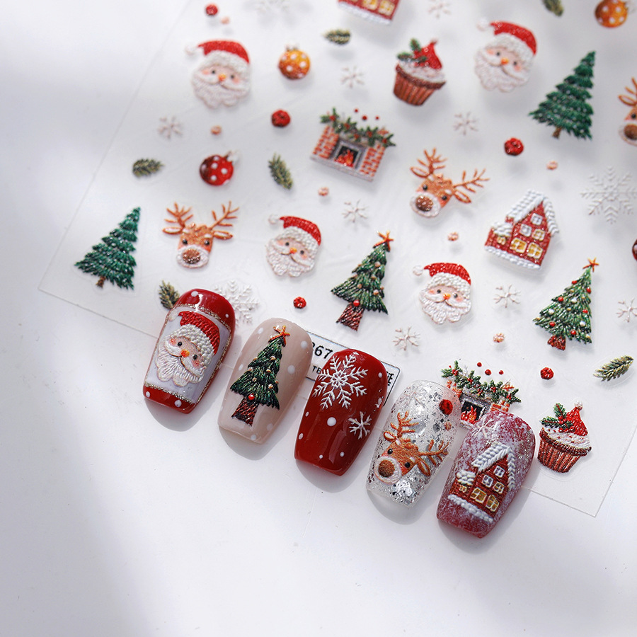 Nail Art Xmas Stickers - Simpatici adesivi per unghie con orsetto