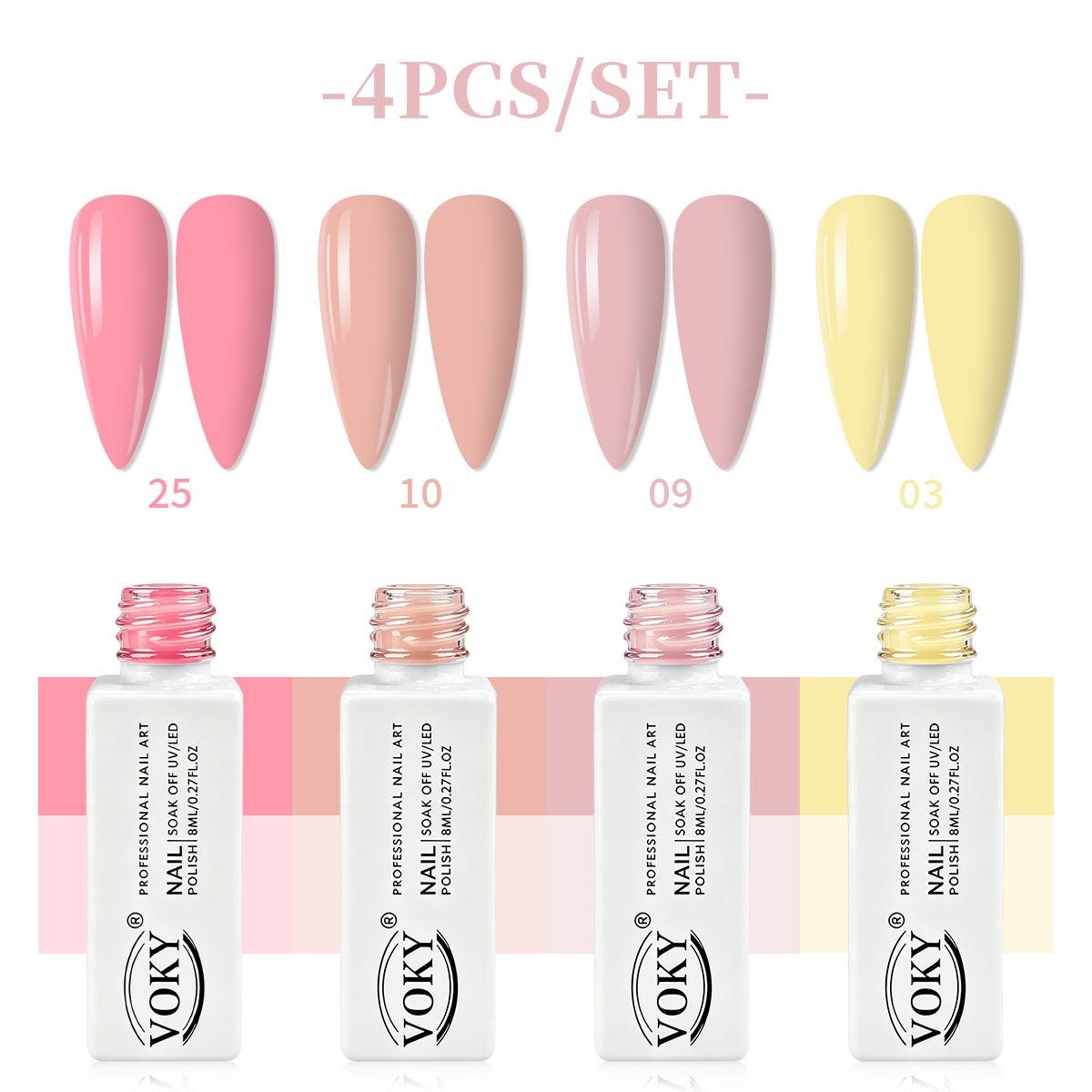 Nail Art Yellow - Set di smalti gel VOKY in