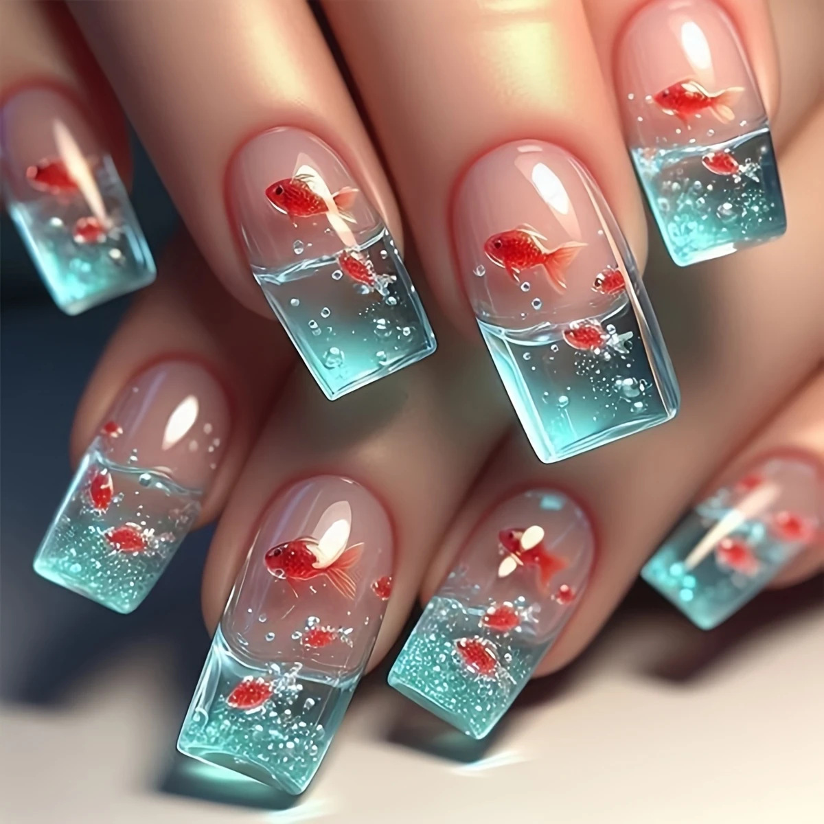 Unghie finte quadrate di media - Nail Art Yellow recensione e prezzo