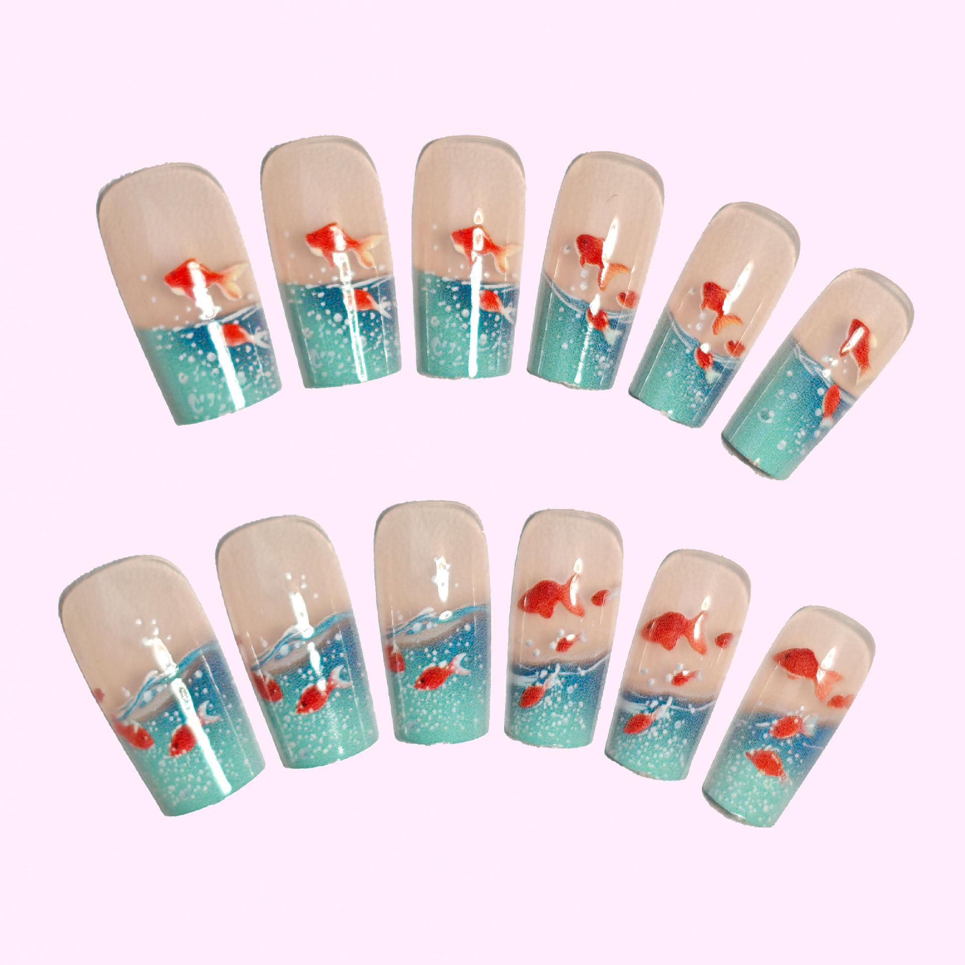 Unghie finte quadrate di media - Nail Art Yellow recensione e prezzo